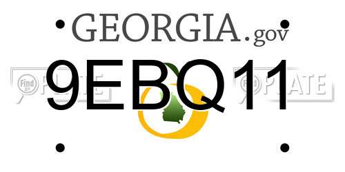 9EBQ11 Georgia License Plate