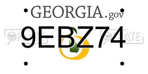 9EBZ74 Georgia License Plate