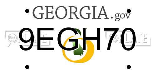 9EGH70 Georgia License Plate