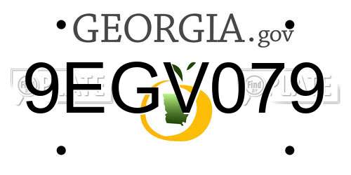 9EGV079 Georgia License Plate