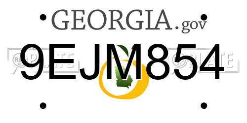 9EJM854 Georgia License Plate