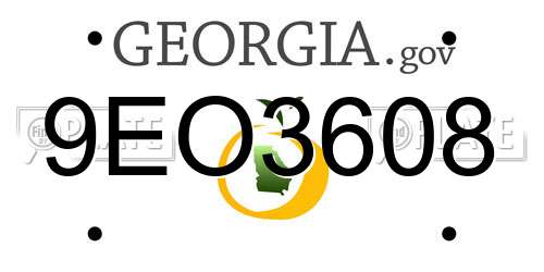 9EO3608 Georgia License Plate
