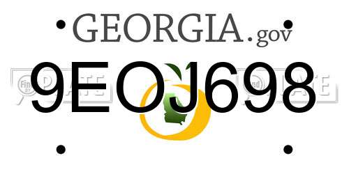 9EOJ698 Georgia License Plate