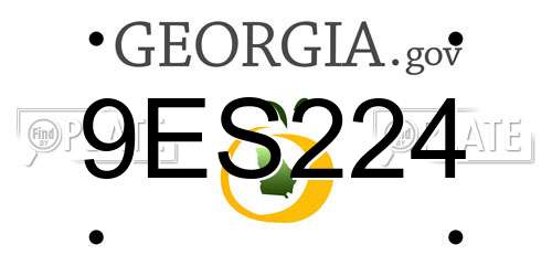 9ES224 Georgia License Plate