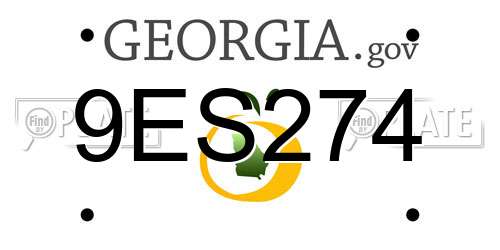 9ES274 Georgia License Plate