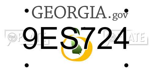 9ES724 Georgia License Plate