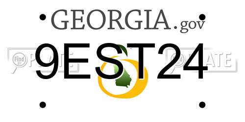 9EST24 Georgia License Plate