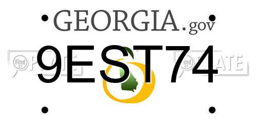 9EST74 Georgia License Plate