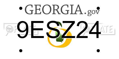 9ESZ24 Georgia License Plate