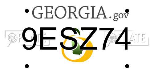 9ESZ74 Georgia License Plate