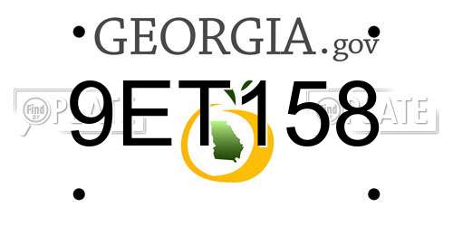 9ET158 Georgia License Plate