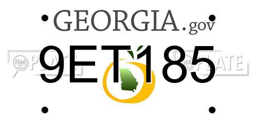 9ET185 Georgia License Plate