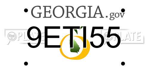 9ETI55 Georgia License Plate