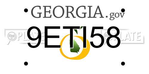 9ETI58 Georgia License Plate
