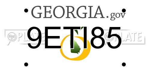 9ETI85 Georgia License Plate