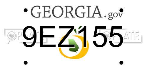 9EZ155 Georgia License Plate