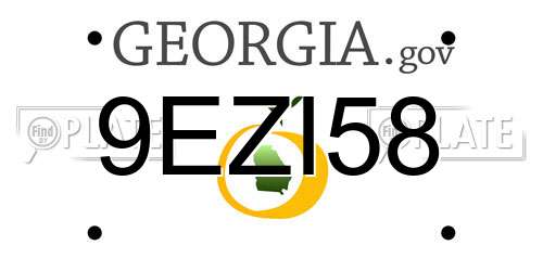 9EZI58 Georgia License Plate