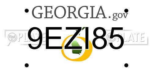 9EZI85 Georgia License Plate