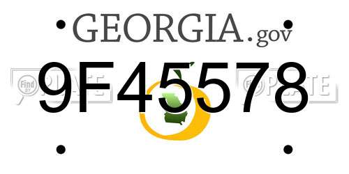 9F45578 Georgia License Plate