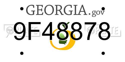 9F48878 Georgia License Plate