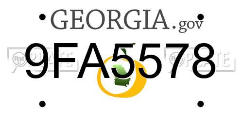 9FA5578 Georgia License Plate