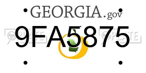 9FA5875 Georgia License Plate