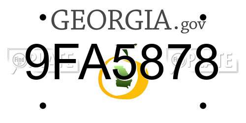 9FA5878 Georgia License Plate