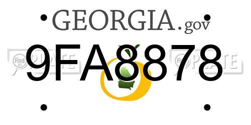 9FA8878 Georgia License Plate
