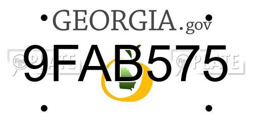9FAB575 Georgia License Plate