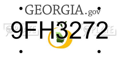 9FH3272 Georgia License Plate