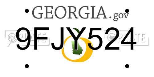 9FJY524 Georgia License Plate