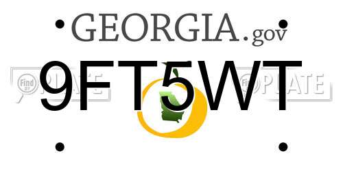 9FT5WT Georgia License Plate