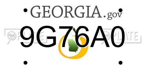 9G76A0 Georgia License Plate
