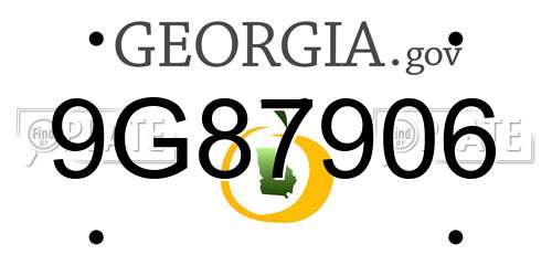 9G87906 Georgia License Plate