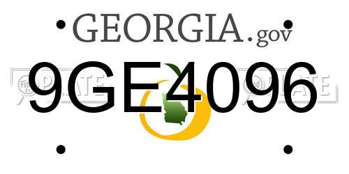 9GE4096 Georgia License Plate