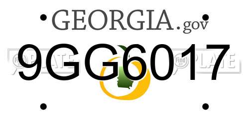 9GG6017 Georgia License Plate