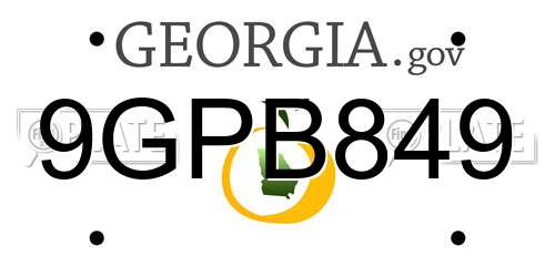 9GPB849 Georgia License Plate