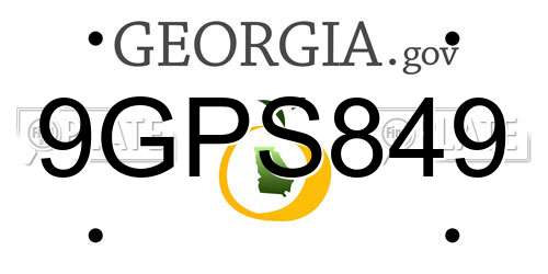 9GPS849 Georgia License Plate