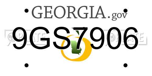 9GS7906 Georgia License Plate