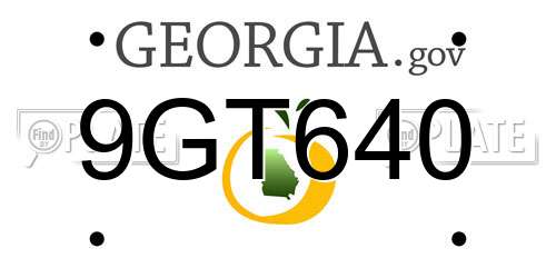 9GT640 Georgia License Plate