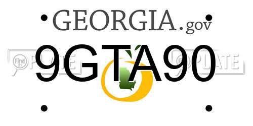 9GTA90 Georgia License Plate