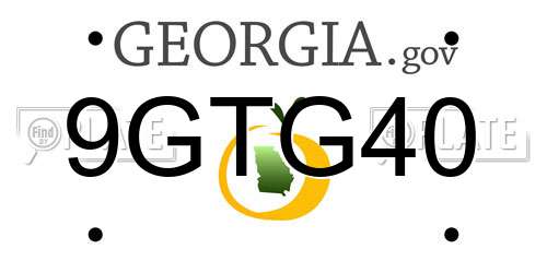 9GTG40 Georgia License Plate