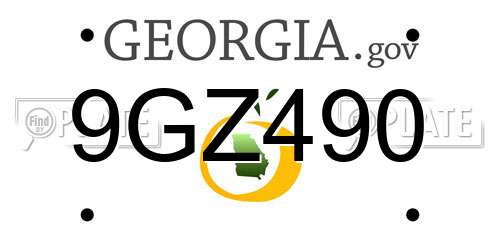 9GZ490 Georgia License Plate