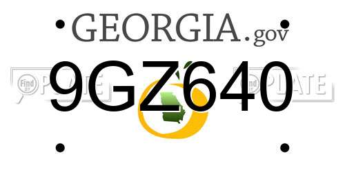 9GZ640 Georgia License Plate