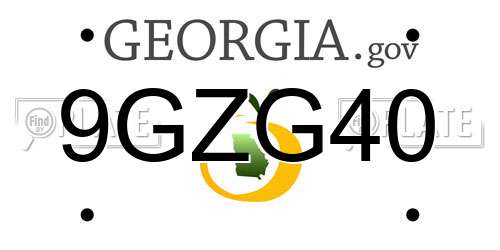 9GZG40 Georgia License Plate