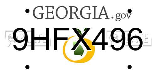 9HFX496 Georgia License Plate