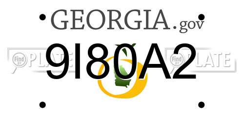 9I80A2 Georgia License Plate