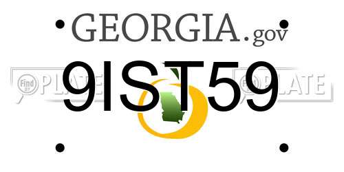 9IST59 Georgia License Plate