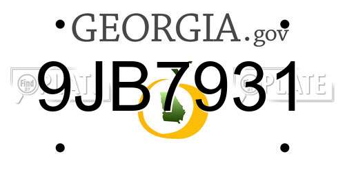 9JB7931 Georgia License Plate