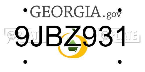 9JBZ931 Georgia License Plate